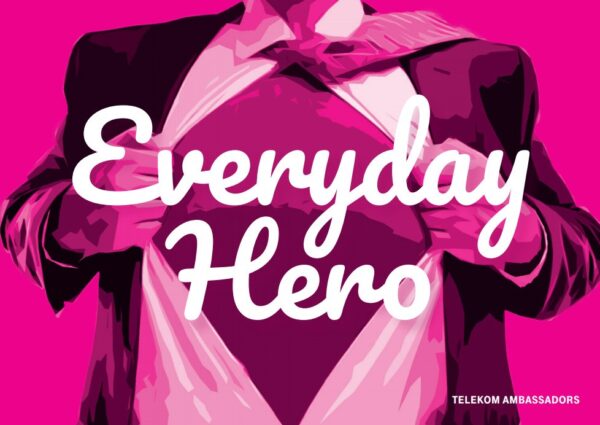 Postkarte Everyday Hero (Alltagsheld/Runde Schrift) ENGLISCH