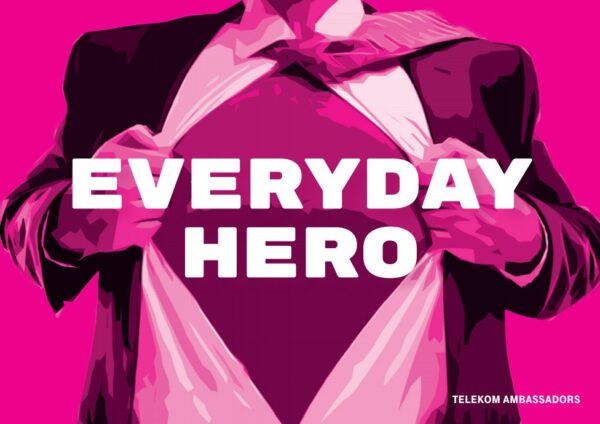 Postkarte Everyday Hero (Alltagsheld/Eckige Schrift) ENGLISCH