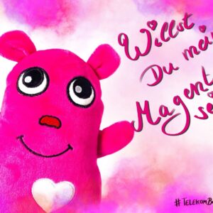 Postkarte Kuschelmonster - Willst du mein Magenta sein DEUTSCH