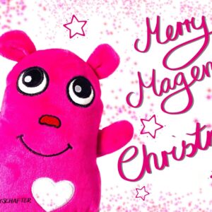 Postkarte Kuschelmonster - Merry Magenta Christmas ENGLISCH