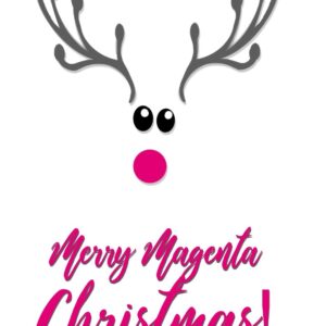 Postkarte Rudolph - Merry Magenta Christmas DEUTSCH