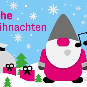 Postkarte Santa Loves Magenta - Singender Santa DEUTSCH