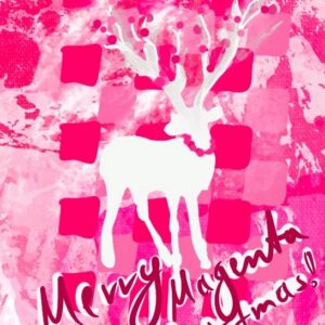 Postkarte Magenta Rentier - Merry Magenta Christmas ENGLISCH