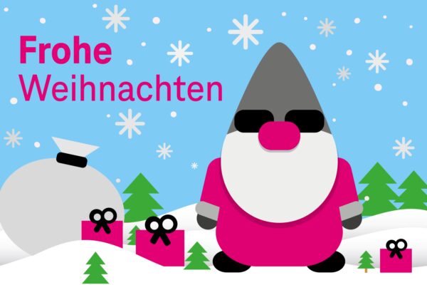 Postkarte Santa Loves Magenta - Cooler Santa DEUTSCH